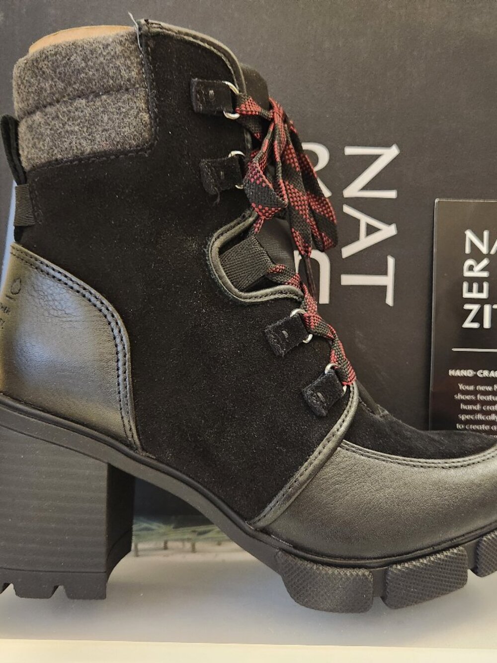 Naturalizer Black Leather Waterproof "Myla" Heeled Boots. NIB. Size 5